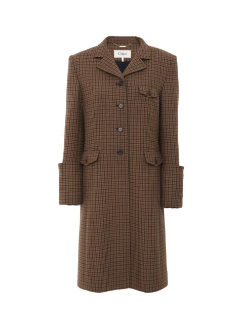 RIDING COAT IN HOUNDSTOOTH WOOL