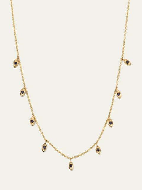 9 Marquis Sapphire Fringe Necklace