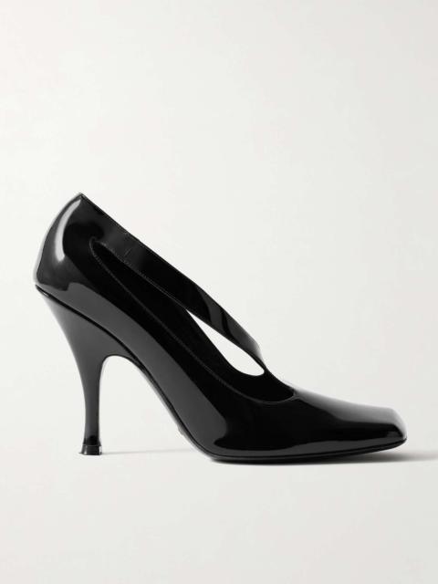 Eva cutout patent-leather pumps Black
