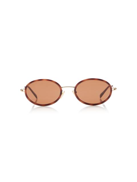 Oval-Frame Sunglasses gold