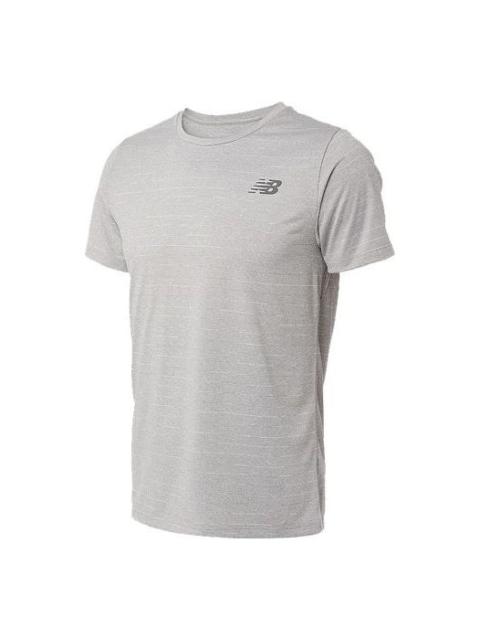 New Balance Men's New Balance Casual Sports Round Neck Short Sleeve Gray AMT01012-AG