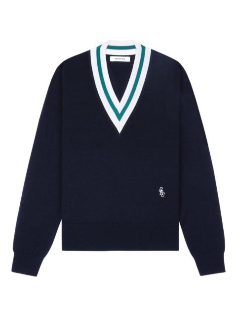 v-neck logo sweater