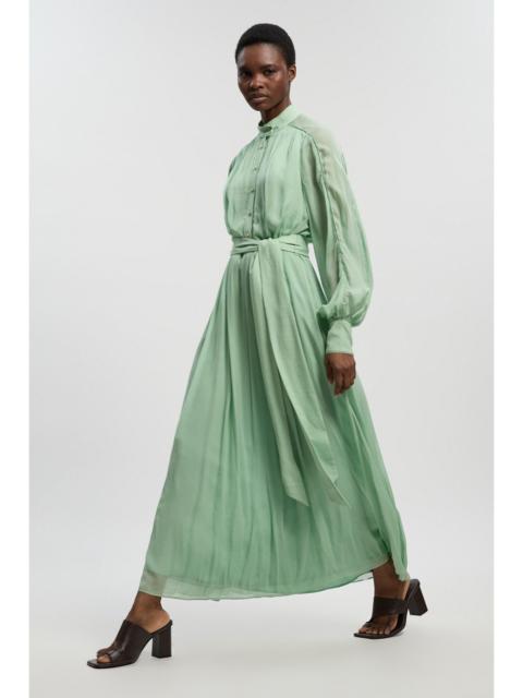 Viscose Georgette Woven Belted Maxi Dress