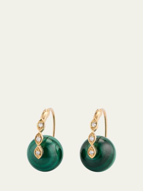 14K Yellow Gold Marquise Eye Bead Earrings