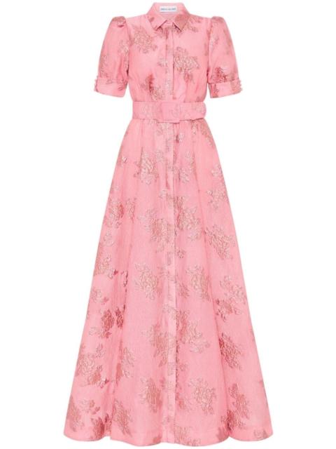 Annette floral-brocade gown
