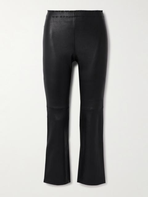 Jp Twenty Cropped Leather Flared Leggings