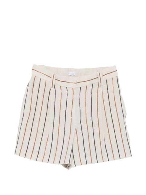 striped belt shorts