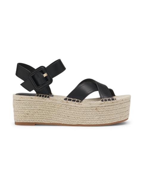 LEATHER SANDALS WITH PLATFORM SOLE
