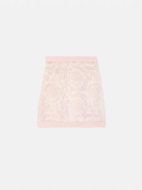 Jacquard Mohair Knit Mini Skirt