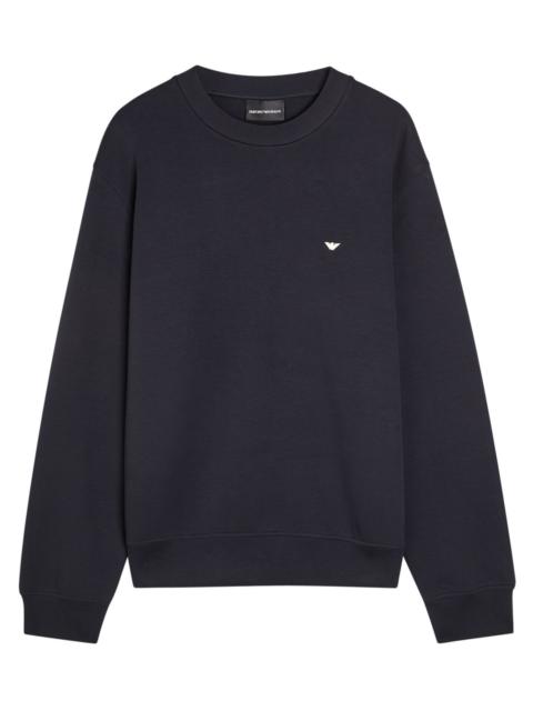 Emporio Armani Logo-embroidered Cotton-blend Sweatshirt