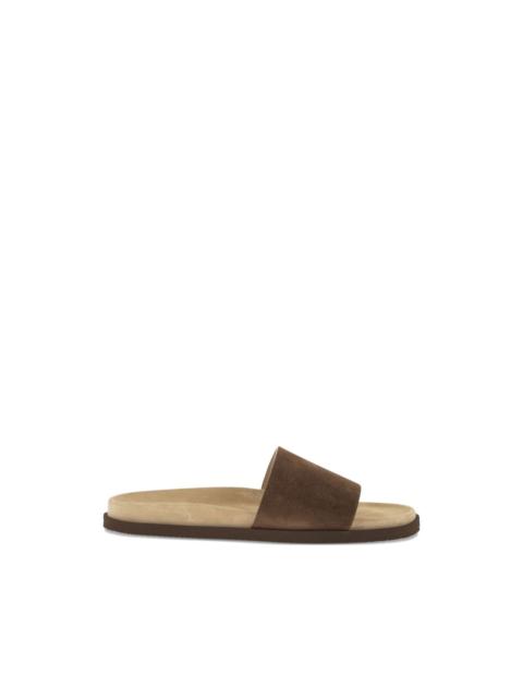 suede-strap flat sandals
