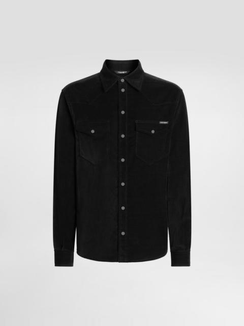 Fine-wale corduroy shirt