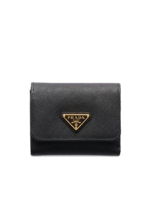 leather triangle-logo wallet