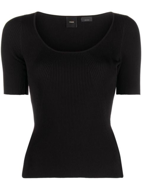 round-neck ribbed T-shirt