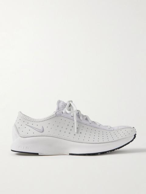Air Superfly suede and perforated leather sneakers White