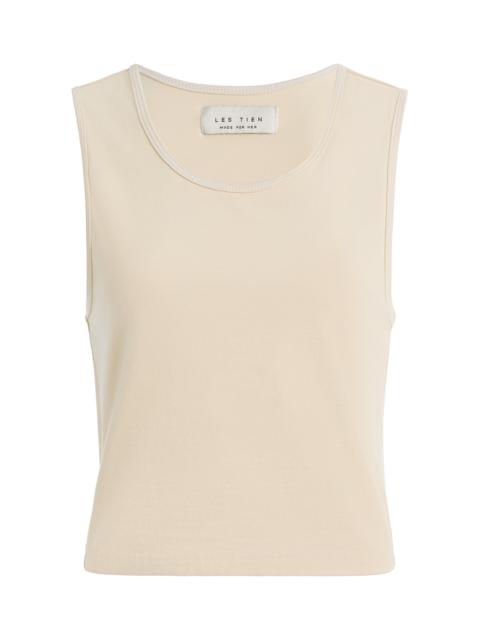 Talya Cropped Cotton-Modal Tank Top ivory