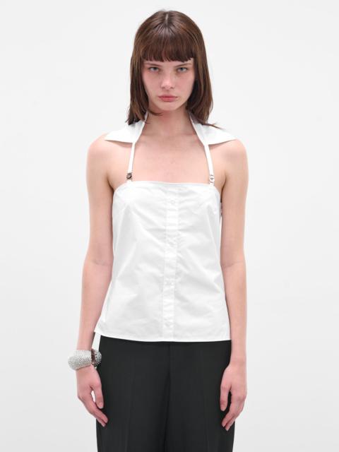 White Collared Halter Bustier