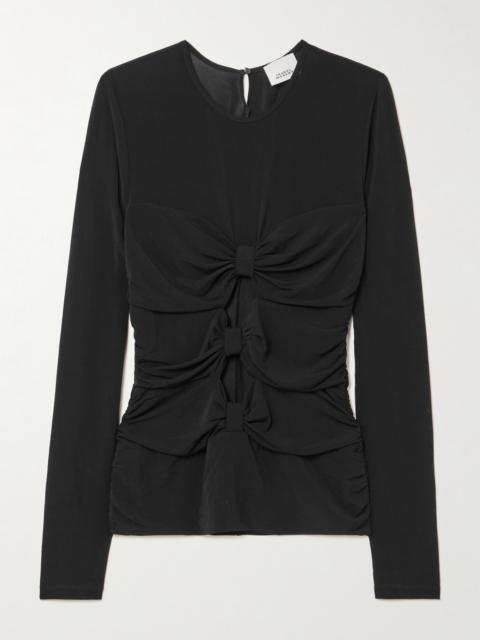 Gladice Bow-detailed Cutout Stretch-jersey Top