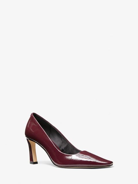 Darrah Crackled Patent Leather Pump