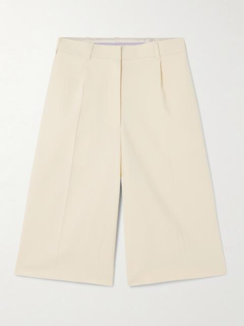 Pleated Grain De Poudre Shorts