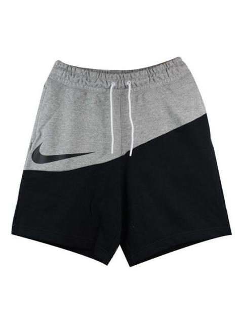 Nike Sportswear Swoosh Small Colorblock Sports Shorts Black Gray Blackgray BV5310-064