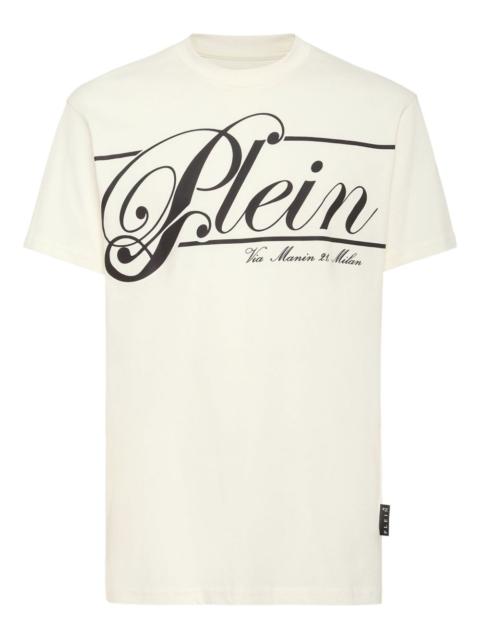 italic logo-print cotton T-shirt