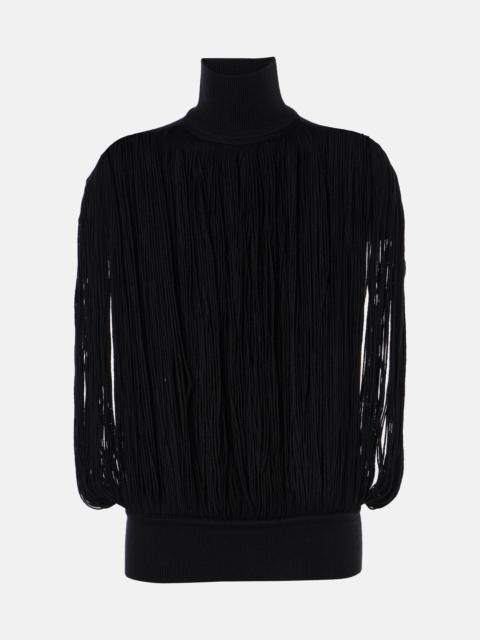 Fringed wool sweater
