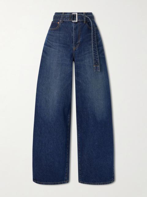 Belted High-rise Barrel-leg Jeans