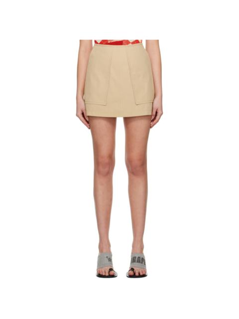 Beige A-Line Miniskirt
