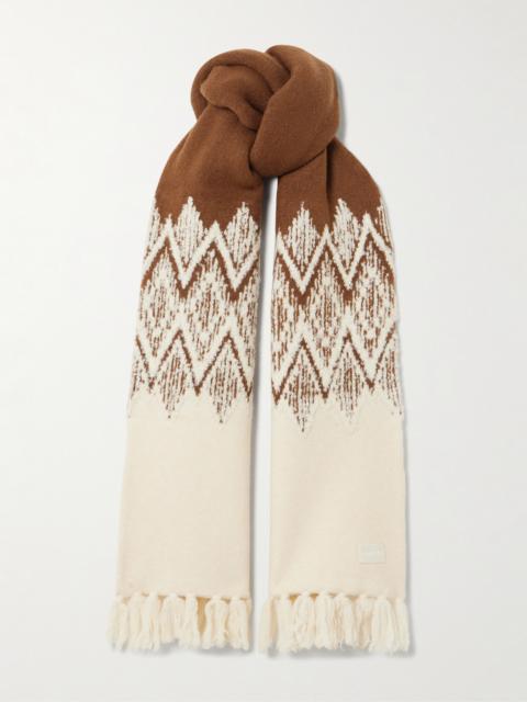 Sebastian Fringed Fair Isle Knitted Scarf