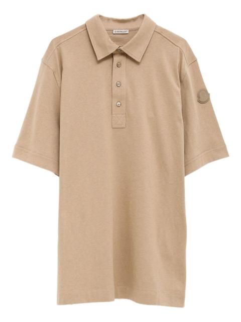 logo-patch button polo shirt