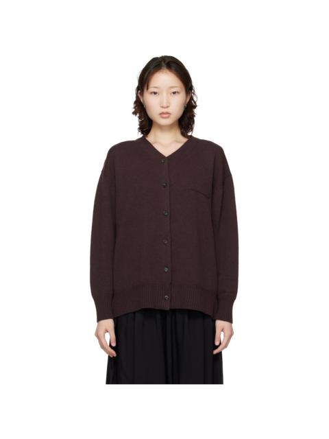 Burgundy Merino Wool Cardigan