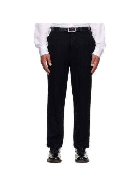 Black Wool Serge Trousers