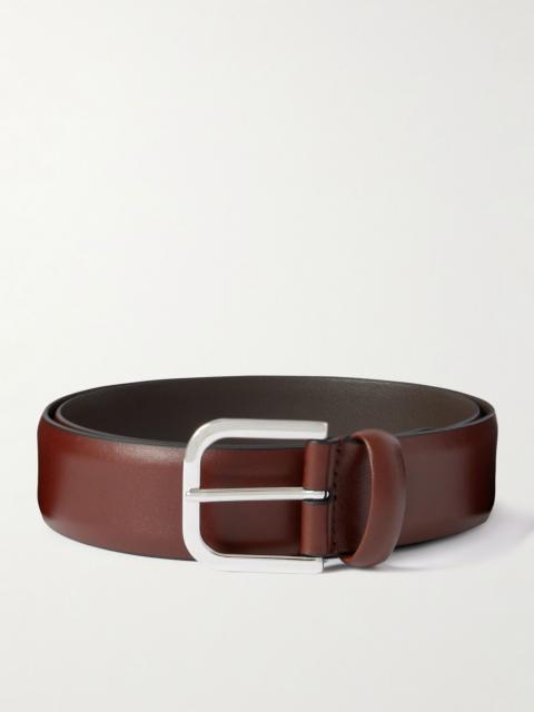 3.5cm Leather Belt Brown