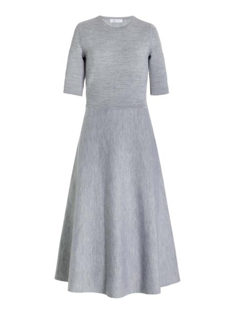 Seymore Knit Dress in Grey Cashmere Wool with Silk