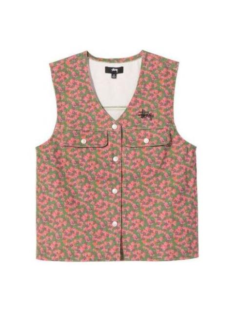 (WMNS) Stussy Sycamore Canvas Vest 'Flower' 215153