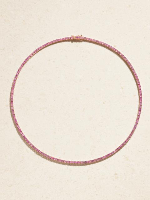 14-karat Gold Sapphire Tennis Necklace