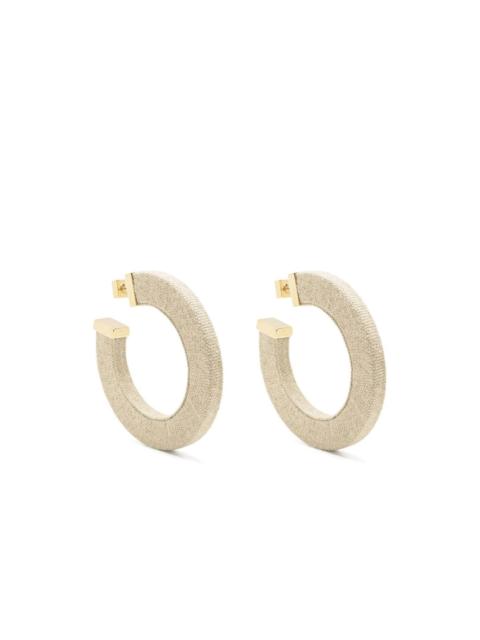 large fabric hoop earrings
