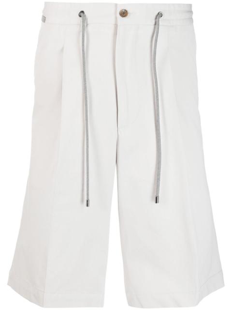 drawstring-waist chino shorts
