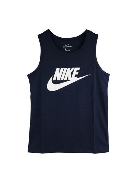 Nike MENS Nike Sportswear Tank Icon Futura Basketball Waistcoat Blue Dark blue AR4992-451