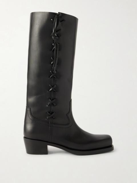 Roxanne Lace-up Leather Knee Boots