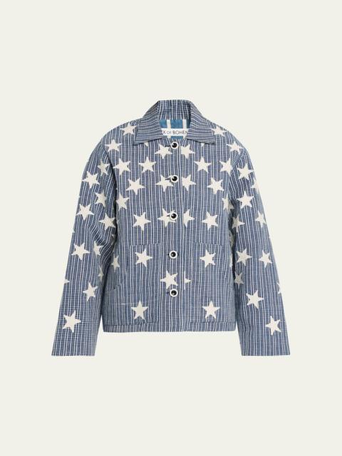 Western Plaid Star Embroidered Jacket