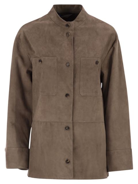 S Maxmara Women Smmelodia - Suede Jacket With Topstitching