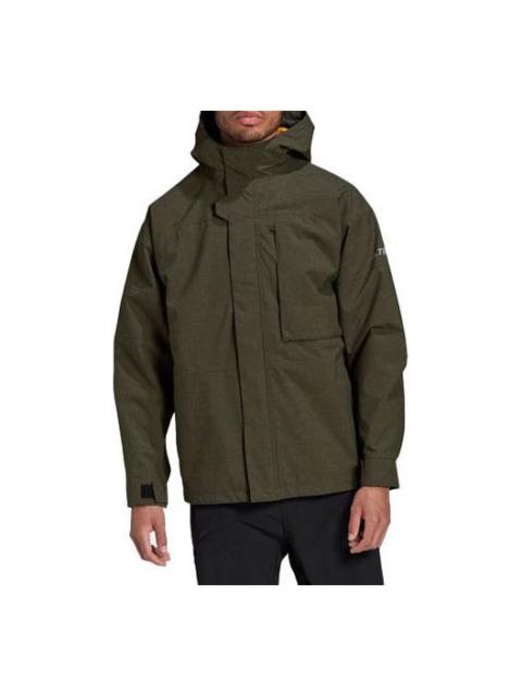 Men's adidas Terrex Outdoor Stay Warm 3 In 1 Hooded Jacket Green GE9895