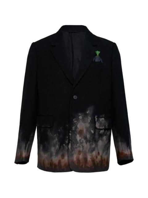 mud-printed blazer