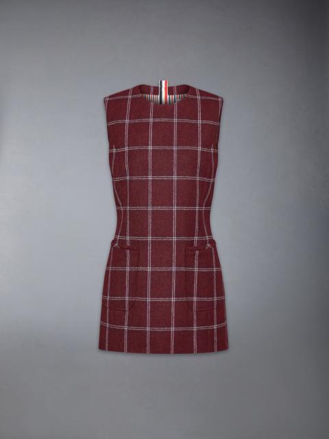 WINDOWPANE HUNTING TWEED MINI PENCIL DRESS