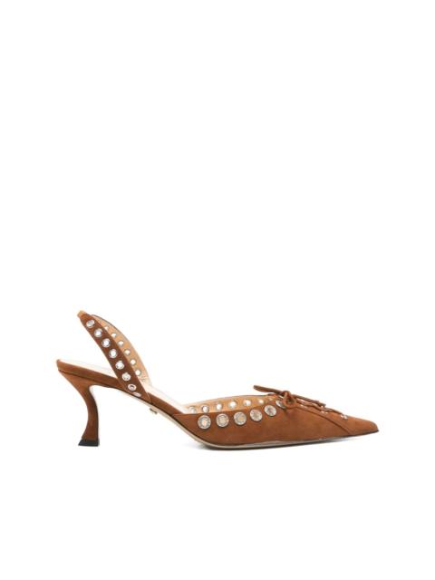 65mm Le Cadeau stud-embellished slingback pumps