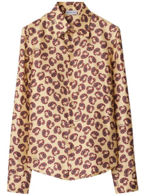 paisley-print silk shirt