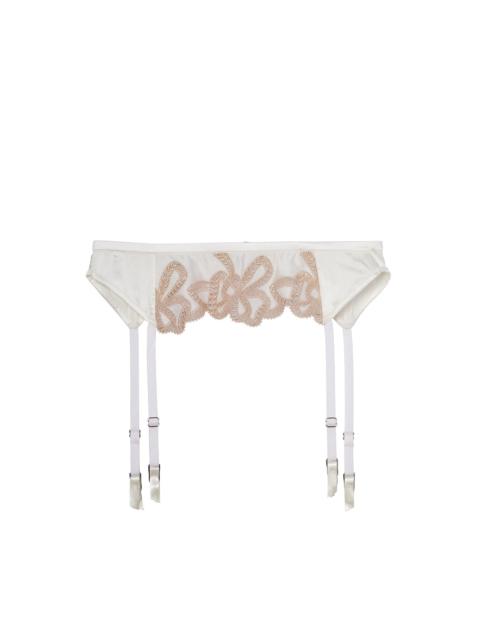 Bow Guipure Embroidery Garter Belt