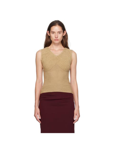 Beige Sweetheart V-Neck Tank Top